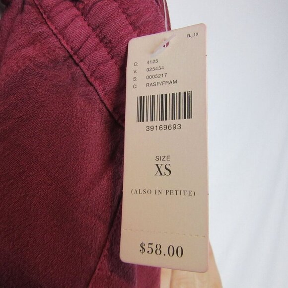 NEW Anthropologie Flowy Burgundy Rayon Shorts XS Elastic Waistband HEI-HEI - Picture 5 of 7